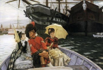 Chantier naval de Portsmouth James Jacques Joseph Tissot Peinture à l'huile